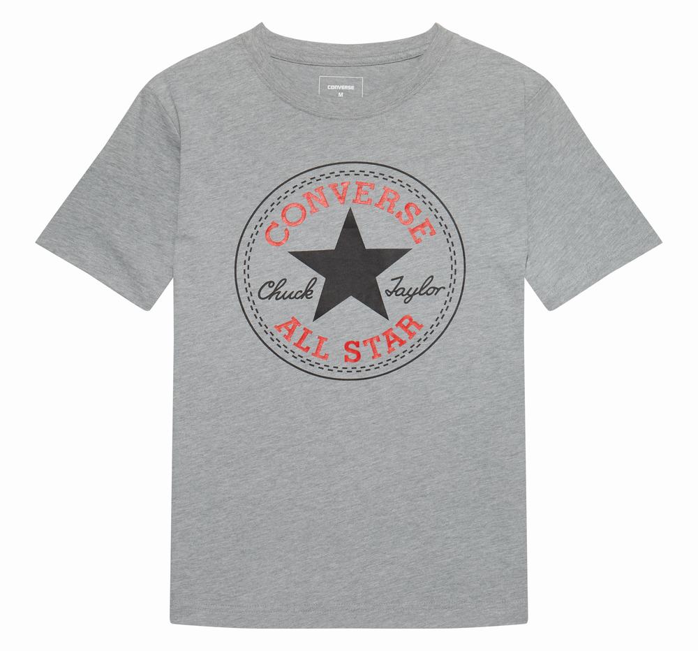 Camiseta Converse Chuck Logo Criança Cinzentas Escuro 843721XCR